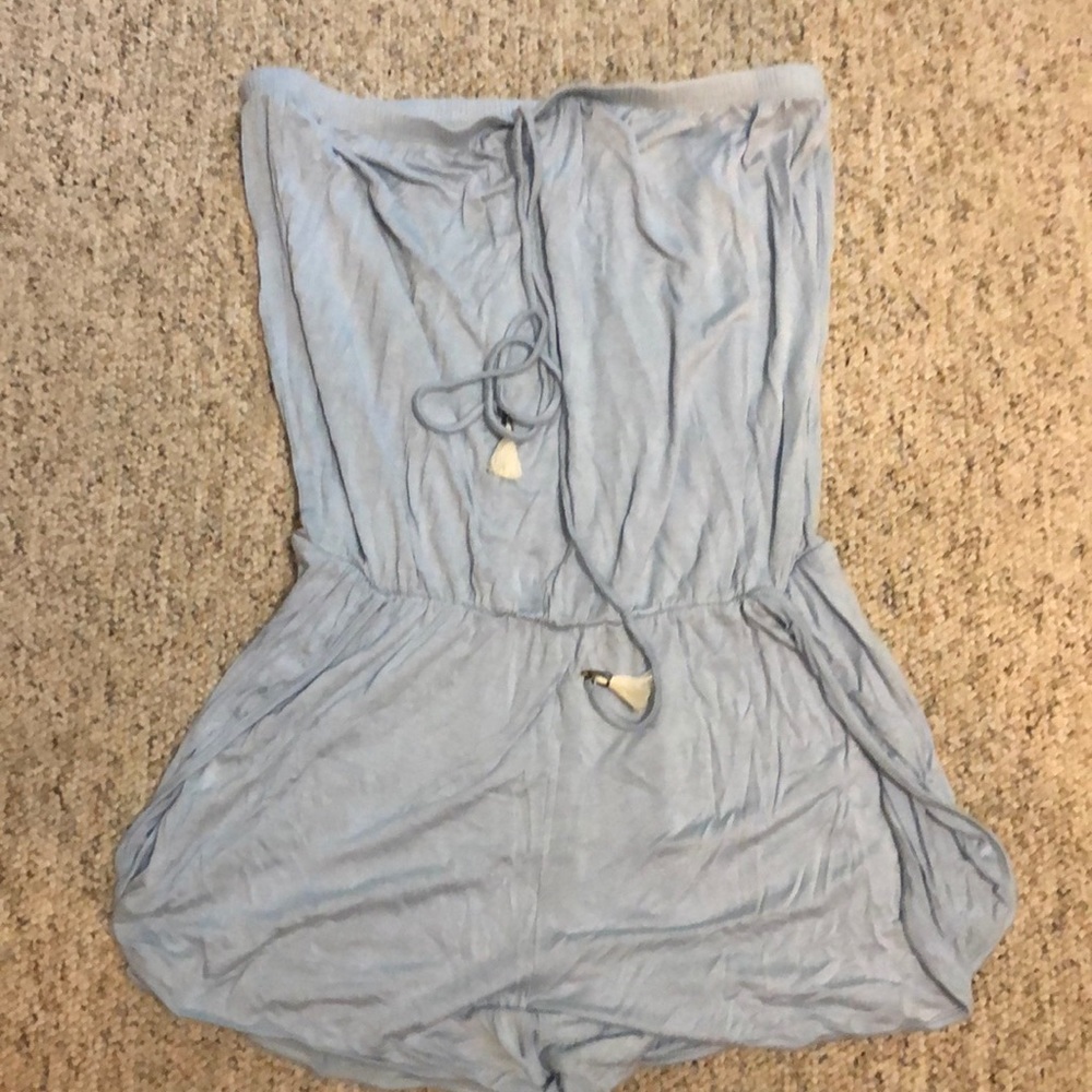 Lucky brand light blue romper with tassels